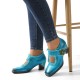 Genuine Leather Retro Comfy Square Toe Hook & Loop Mary Jane Heels Genuine Leather Retro Comfy Square Toe Hook & Loop Mary Jane Heels