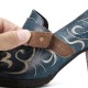 Retro Genuine Leather Vine Pattern Solid Color Elegant Hook Loop Pumps Retro Genuine Leather Vine Pattern Solid Color Elegant Hook Loop Pumps