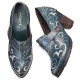 Retro Genuine Leather Vine Pattern Solid Color Elegant Hook Loop Pumps Retro Genuine Leather Vine Pattern Solid Color Elegant Hook Loop Pumps