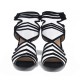 Plus Size Women Fashion Striped Hook & Loop Heeled Sandals Plus Size Women Fashion Striped Hook & Loop Heeled Sandals
