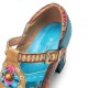 Genuine Leather Bohemian Ethnic Style Buckle Comfy Floral T-strap Heels Genuine Leather Bohemian Ethnic Style Buckle Comfy Floral T-strap Heels