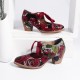 Super Comfy Bloom Rose Stitching Lace Up Casual Dress Leather Pumps For Women Super Comfy Bloom Rose Stitching Lace Up Casual Dress Leather Pumps For Women