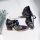 Super Comfy Bloom Rose Stitching Lace Up Casual Dress Leather Pumps For Women Super Comfy Bloom Rose Stitching Lace Up Casual Dress Leather Pumps For Women