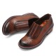 Genuine Leather Retro Comfy Elastic Slip-On Round Toe Low Heel Loafers Shoes Genuine Leather Retro Comfy Elastic Slip-On Round Toe Low Heel Loafers Shoes