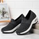 Women Solid Color Breathable Knitting Slip On Cushioned Sports Shoes Women Solid Color Breathable Knitting Slip On Cushioned Sports Shoes