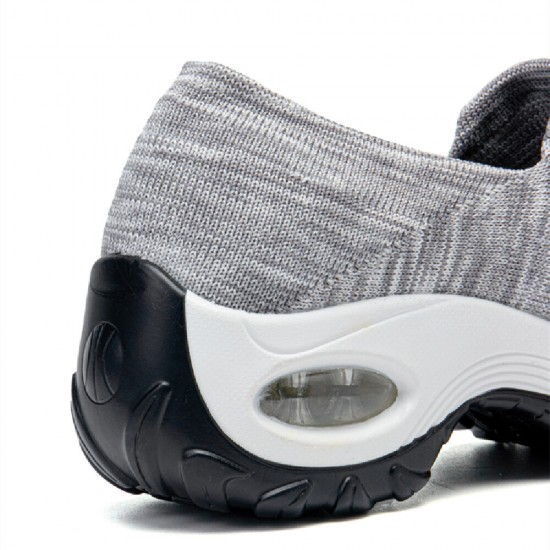 Women Solid Color Breathable Knitting Slip On Cushioned Sports Shoes Women Solid Color Breathable Knitting Slip On Cushioned Sports Shoes