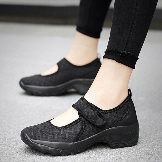 Women Mesh Breathable Hook Loop Platform Casual Sport Shoes Women Mesh Breathable Hook Loop Platform Casual Sport Shoes