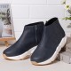 Women Leopard Pattern Side-zip Thick-sole Ankle Boots Sneakers Women Leopard Pattern Side-zip Thick-sole Ankle Boots Sneakers