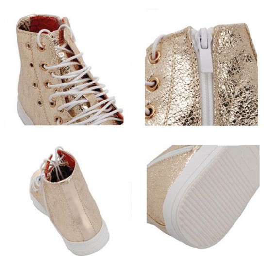 Glitter Lace Up Zipper Casual Sneaker Women Shoes Glitter Lace Up Zipper Casual Sneaker Women Shoes