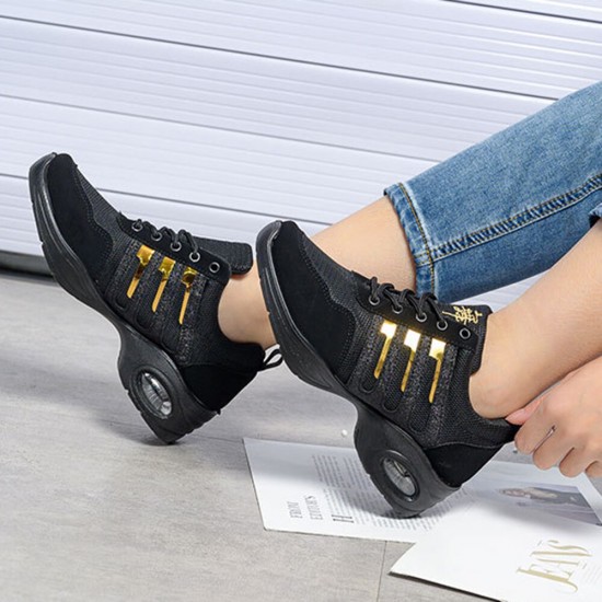 Women Mesh Splicing Suede Lace Up Sport Cushioned Sneakers Women Mesh Splicing Suede Lace Up Sport Cushioned Sneakers