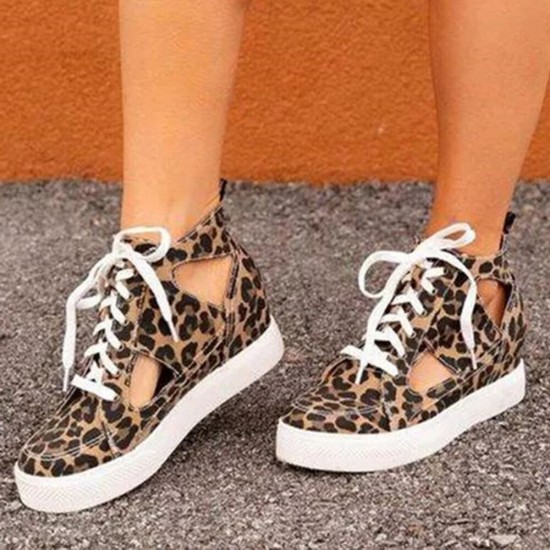 Women Canvas Cut Out Wearable Hidden Increase Casual Flat Shoes Women Canvas Cut Out Wearable Hidden Increase Casual Flat Shoes