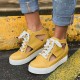 Women Canvas Cut Out Wearable Hidden Increase Casual Flat Shoes Women Canvas Cut Out Wearable Hidden Increase Casual Flat Shoes