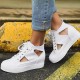 Women Canvas Cut Out Wearable Hidden Increase Casual Flat Shoes Women Canvas Cut Out Wearable Hidden Increase Casual Flat Shoes
