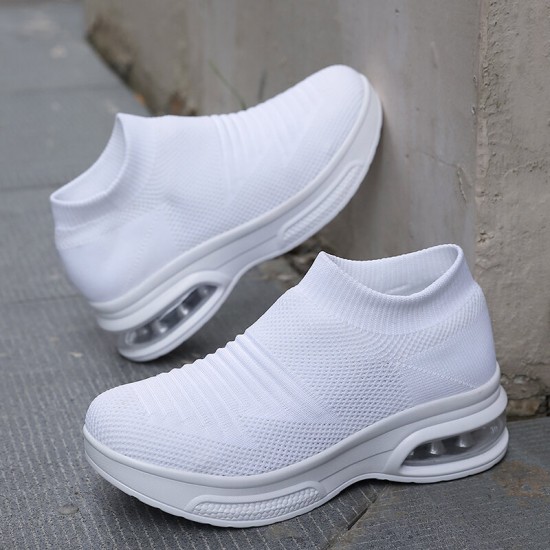 Women Casual Comfortable Striped Knitted Sports Running Shoes Women Casual Comfortable Striped Knitted Sports Running Shoes