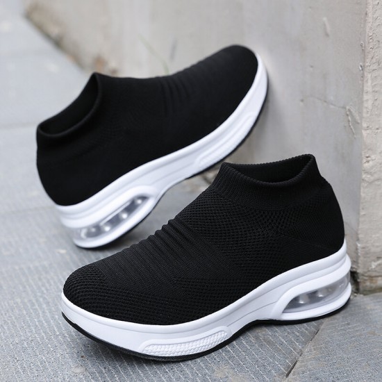 Women Casual Comfortable Striped Knitted Sports Running Shoes Women Casual Comfortable Striped Knitted Sports Running Shoes