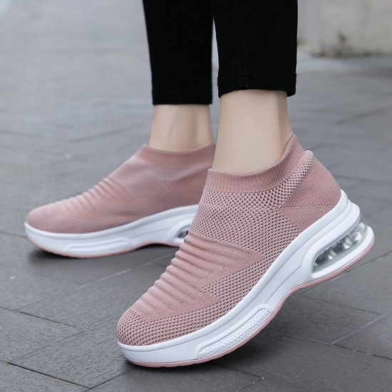 Women Casual Comfortable Striped Knitted Sports Running Shoes Women Casual Comfortable Striped Knitted Sports Running Shoes