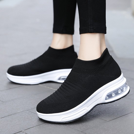 Women Casual Comfortable Striped Knitted Sports Running Shoes Women Casual Comfortable Striped Knitted Sports Running Shoes