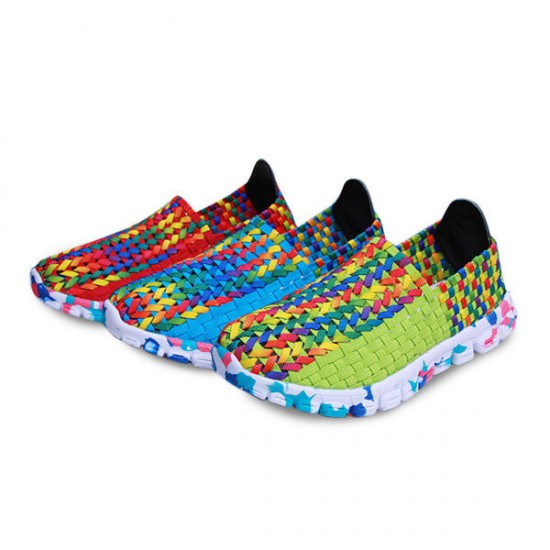 US Size 5-10 Women Casual Hand-made Knitting Shoes Outdoor Breathable Comfortable Flats Shoes US Size 5-10 Women Casual Hand-made Knitting Shoes Outdoor Breathable Comfortable Flats Shoes